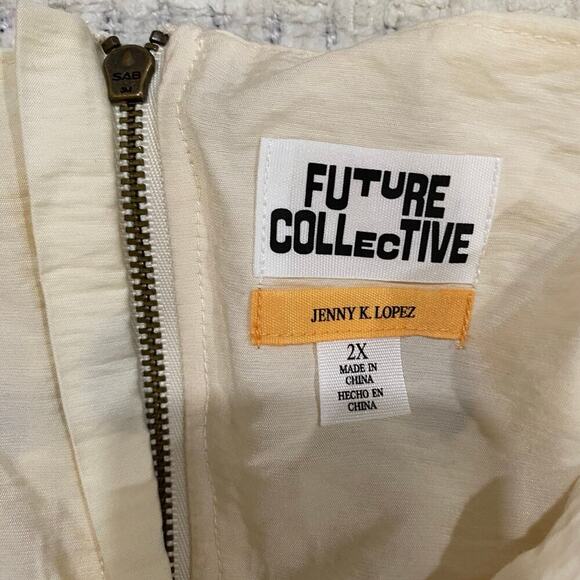 Future Collective Cream/Black Polka Dot Crop Top Size 2X Jenny K Lopez - Picture 7 of 8